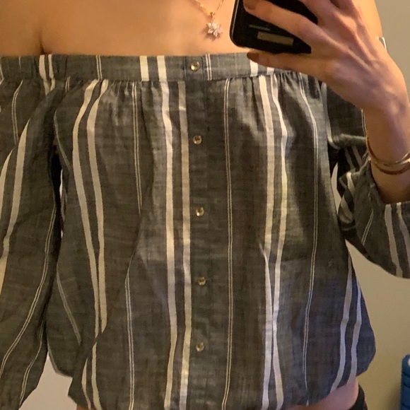 Dynamite off the shoulder striped top - Picture 2 of 3